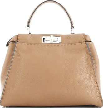Fendi Selleria Peekaboo Bag Rigid Leather Regular satchel - Bruin