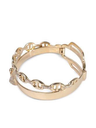 Herm&egrave;s Bracciale Double Tour in oro giallo 18 carati con diamanti