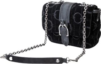 Longchamp Amazone Black Velour Womens Crossbody Bag 10022674001