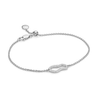 Monica Vinader Sterling Silver Riva Pod Bracelet Diamond