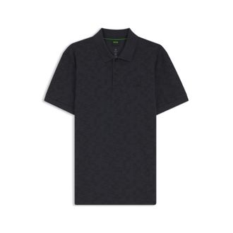 BOSS Cotton-piqu&eacute; polo shirt with all-over print