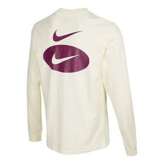 Nike Mens Nike As Nsw Ess+ Core 3 Ls Tee Casual Breathable Round Neck Long Sleeves Coconut Milk T-Shirt DM6367-113
