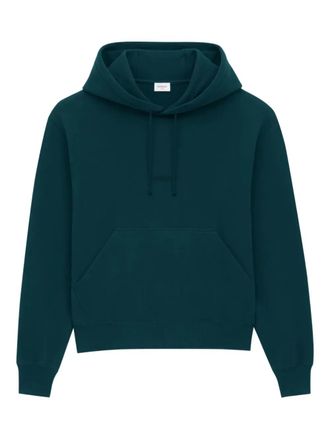 Saint Laurent logo hoodie sweatshirt - men - Cotton - M - Green