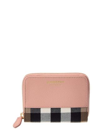 Burberry Check Canvas & Leather Card Case