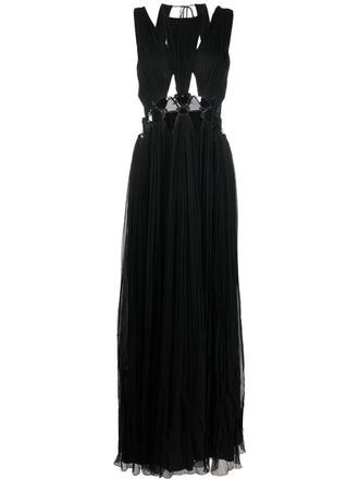 Alberta Ferretti cut-out halterneck maxi dress - women - Silk/Silk/Acetate/Elastane - 40 - Black