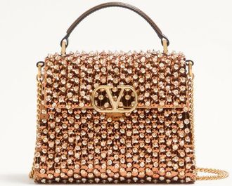 Valentino Garavani Valentino Garavani Vsling Embroidered Mini Handbag Woman GOLD/TOBACCO UNI