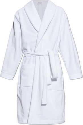 Hanro Plush Katoen Terry Velours Badjas - Heren - Badjassen - Wit - 2XL - Katoen - Nachtkleding