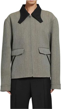 Marni Tweed Jas met Sculpturale Kraag - Heren - Zomerjassen - Beige - M - Tweed - Jassen