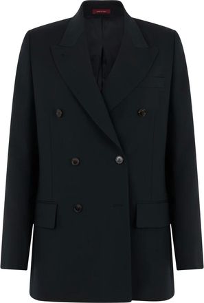 Gucci Double-breasted Wool Blazer - female - Gucci - Blazers - Black - S - Jackets