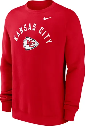 Nike Kansas City Chiefs Club Nike Mens NFL Pullover Crew in Red | NKPV65N7G-ANW