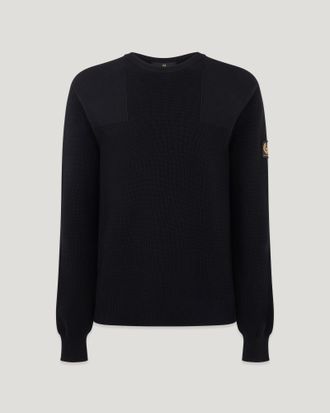 Belstaff Commander Crewneck Jumper Mens Organic Cotton Black Size 2XL