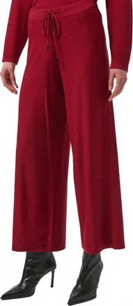 Joseph Ribkoff Womens Sequined Wide Leg Culotte Pants In Deep Cherry