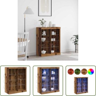 vidaXL Stoccaggio - Madia LED Legno vecchio 41 x 37 x 100 cm Legno multistrato
