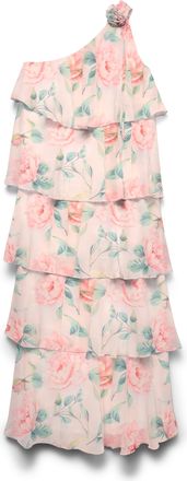 Vero Moda Maxikleid VERO MODA VMFELICIA OS RUFFLE ANKLE DRESS EXP, Damen, Gr. XL, N-Gr, peony aop:flower aop, Web, Obermaterial: 100% Polyester, bedruckt, kn&ouml;ch