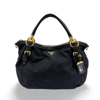 Prada Tessuto Nylon Shoulder Bag Black