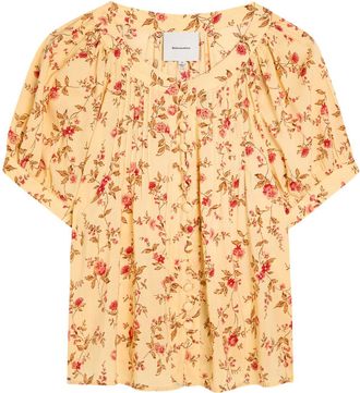 Reformation Calia Floral-print Voile Blouse - Yellow - S (UK8-10 / S)