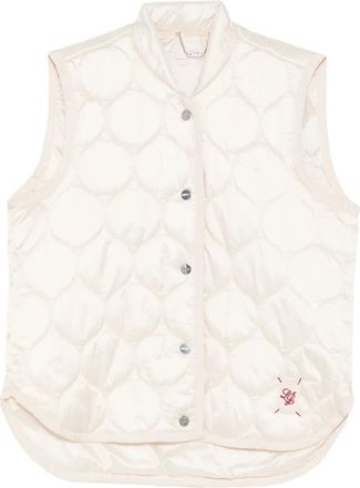 Liu Jo quilted sleeveless gilet - women - Fabric - 44 - White