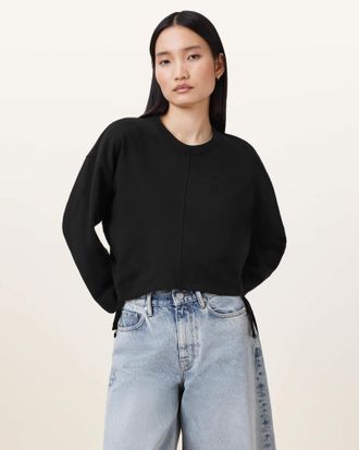 AllSaints Cotton Mira Haven Cropped Sweatshirt, Size: XS