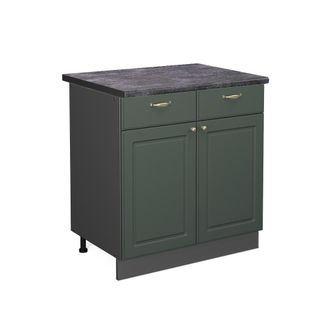 Vicco Mueble Bajo De Cocina Fame-line, Verde Dorado Casa De Campo, 80 Cm, Et Antracita