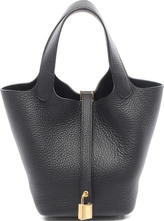 Herm&egrave;s 2025 Picotin Lock PM leren handtas - Zwart