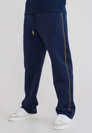 Siksilk Pantalones de ch&aacute;ndal azul marino con cinta para hombre XXL