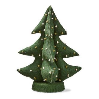 Tag French Knot Wool Christmas Tree Decor for Tabletop Mantel in Green at Nordstrom