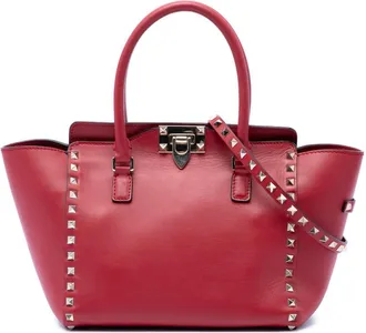 Valentino Pre-owned Valentino Small Leather Rockstud Trapeze Satchel Ladies X99GWKE4EW9ND45J
