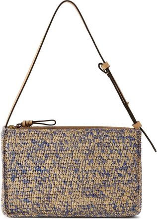 Helen Kaminski Kumana Raffia Shoulder Bag in Lapis Melange/beige at Nordstrom