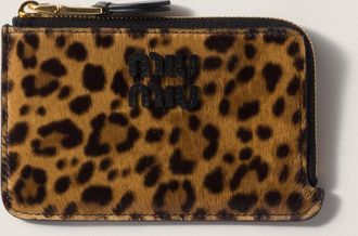 Miu Miu Printed leather envelope card holder