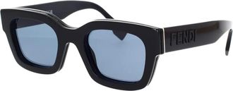 Fendi Vierkante Glamour Zonnebril - unisex - Zonnebrillen - Zwart - 50 MM - Accessoires
