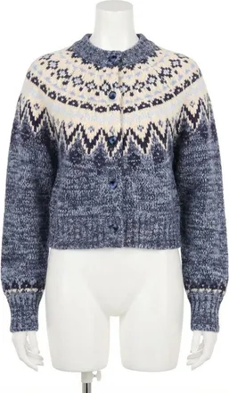 Z Supply North Sea Fair Isle Cardigan In Blue Velvet Heather