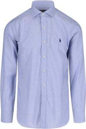 Ralph Lauren Slim Fit Stretch Poplin Shirt - Heren - Casual Overhemden - Blauw - XL - Katoen - Overhemden