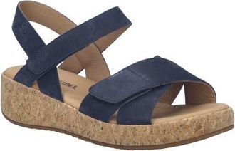Josef Seibel Evita 03 Slingback Platform Wedge Sandal in Ocean Nubuck at Nordstrom, Size 10-10.5Us