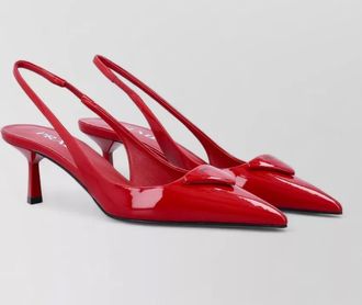 Prada slingback pumps geometric heel logo detail