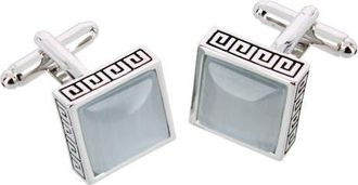 Trafalgar Store Langford Square Opal Stone Filigree Edged Cufflinks in White at Nordstrom