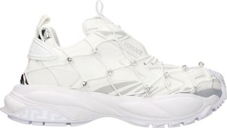 Versace Damens Turnschuhe aus wei&szlig;em Stoff