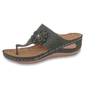 Generic 2026 Women Slippers Summer Solid Slip On Casual Open Toe Comfortable Beach Shoes Sandals (Army Green, 5.5)