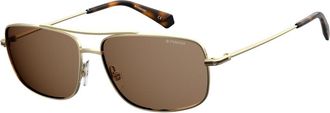 Polaroid PLD 6107/S/X Polarized J5G/SP Mens Sunglasses Gold Size 60