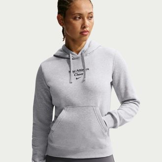Nike Womens Cheer Pullover Hoodie in Grey | APS551NACH-DGH