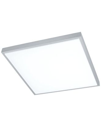 Eglo Eglo Idun 1 1 Light Integrated Led Ceiling Light With Brushed Aluminum Finish & White Plastic Shade