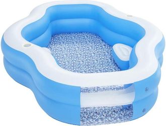 Bestway Piscina Hinchable Autoportante Infantil 270x198x51 Cm Asientos Hinchables Y 2 Posavasos Edad Mayores De 6 A&ntilde;os