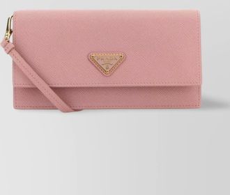Prada leather clutch with detachable wrist strap