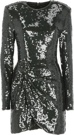 Rotate Glinsterende minirok met rozet - Dames - Feestkleedjes - Groen - S - Polyester - Kleedjes