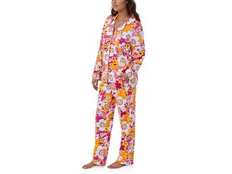Bedhead Pajamas Trina Turk x Bedhead Long Sleeve Classic PJ Set Womens Pajama Sets Bali Pink Floral : XS (US 2-4), Cotton/Down/Jersey