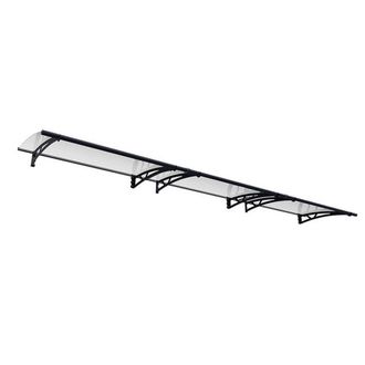 Palram Patio Cover Altair Door Awning Canopy 4500 Clear - L453.5 cm - Grey in Black