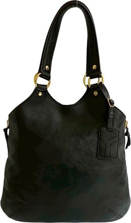 Saint Laurent Brown Leather Handbag Tote Bag (Pre-Owned)