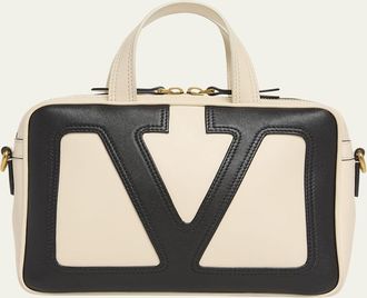 Valentino Garavani Viva Superstar Small VLOGO Leather Duffle Top-Handle Bag