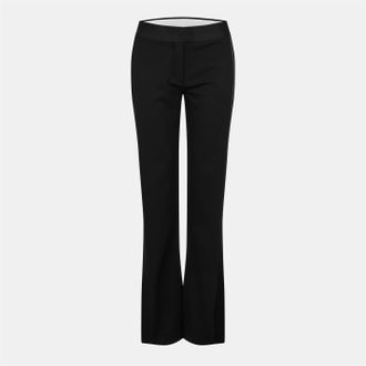 Off-white Womens Off White Solid Flared Tux Pants in Black - Size 6 UK