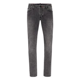 Philipp Plein Heren, Jeans, Grijs, Maat: W30 Katoen