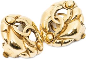 Chanel Orecchini a clip con logo CC anni 90 - Oro